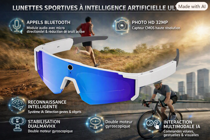 LumiSmart VisionCam — Lunettes Connectées IA avec Caméra HD & Assistant Vocal
