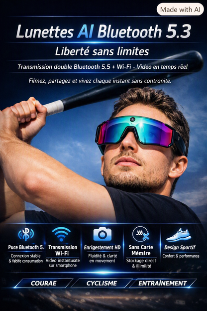 LumiSmart VisionCam — Lunettes Connectées IA avec Caméra HD & Assistant Vocal