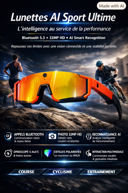 LumiSmart VisionCam — Lunettes Connectées IA avec Caméra HD & Assistant Vocal