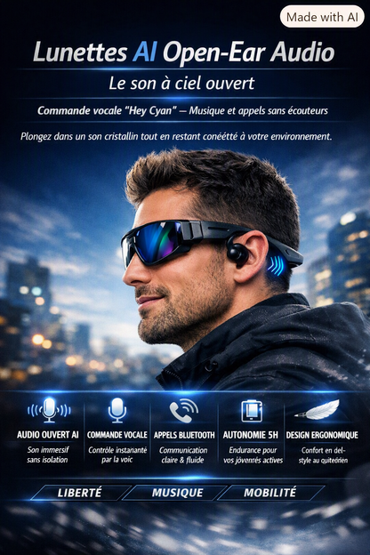 LumiSmart VisionCam — Lunettes Connectées IA avec Caméra HD & Assistant Vocal