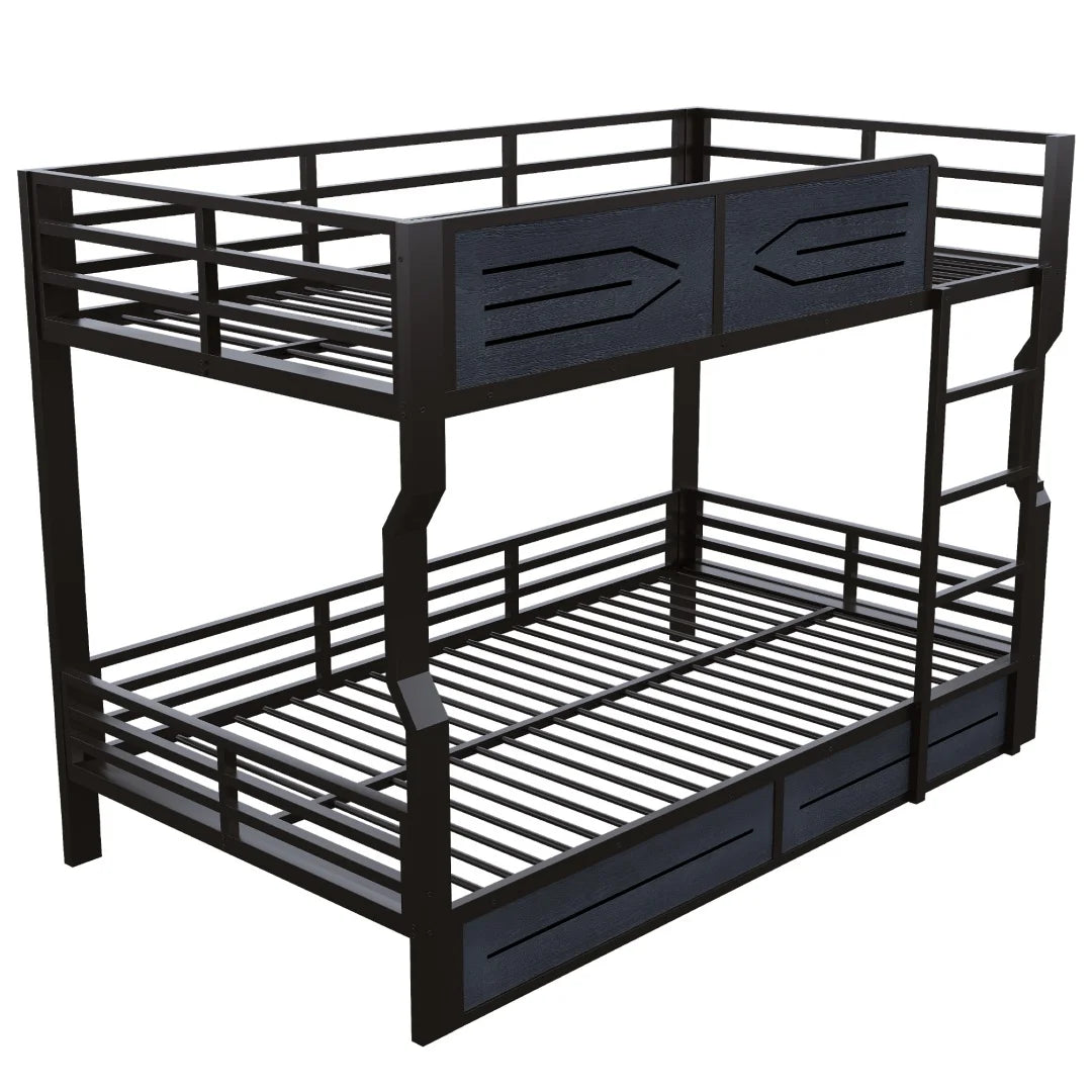Lit Mezzanine Métal 140x200 Avec LED et Garde-Corps