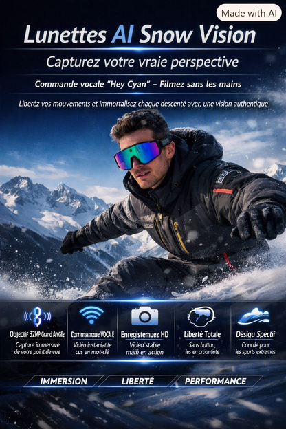 LumiSmart VisionCam — Lunettes Connectées IA avec Caméra HD & Assistant Vocal